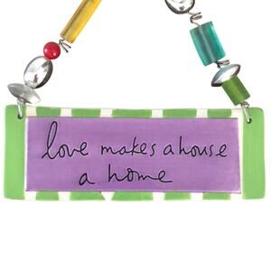 Sandra Magsamen Colorful Ceramic Home Decor Sign Beaded Hanger